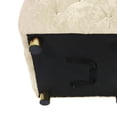 thumbnail image 6 of Multi-Functional Square Foot Stool, Modern Velvet Upholstered Ottoman with Wooden Frame, Dressing Makeup Chair for Living Room, Bedroom, Entrance, Beige, 6 of 7