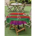 thumbnail image 5 of Outdoor Tablecloth with Umbrella Hole Zipper Mexican Stripes Round Tablecloth 54" Waterproof Outside Table Cloth Colorful Stripes Modern Art Patio Table Cover Tablecloths for Picnic Party, 5 of 8