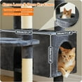 thumbnail image 4 of Large Cat Tree cm Cat Tower for Large Cats Cat Condo with SisalCove Scratching Posts and Pads Padded Perch Dual Condo and Basket for Indoor CatsGrey Small, 4 of 8