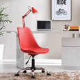 thumbnail image 2 of Hodedah Armless Faux Leather Office Chair with Seat Cushion in Red, 2 of 5