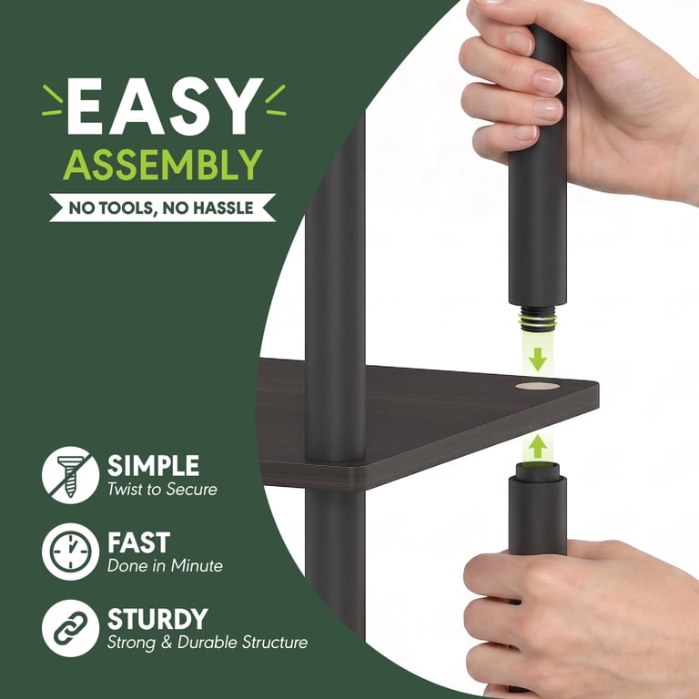 Furinno Turn-N-Tube 5-Tier Shelving Unit, Black photo 5