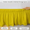 thumbnail image 3 of CCNY 24" Inch Drop Wrap Around Bed Skirt Family XL Size 100% Microfiber Made Yellow Color, 3 of 6