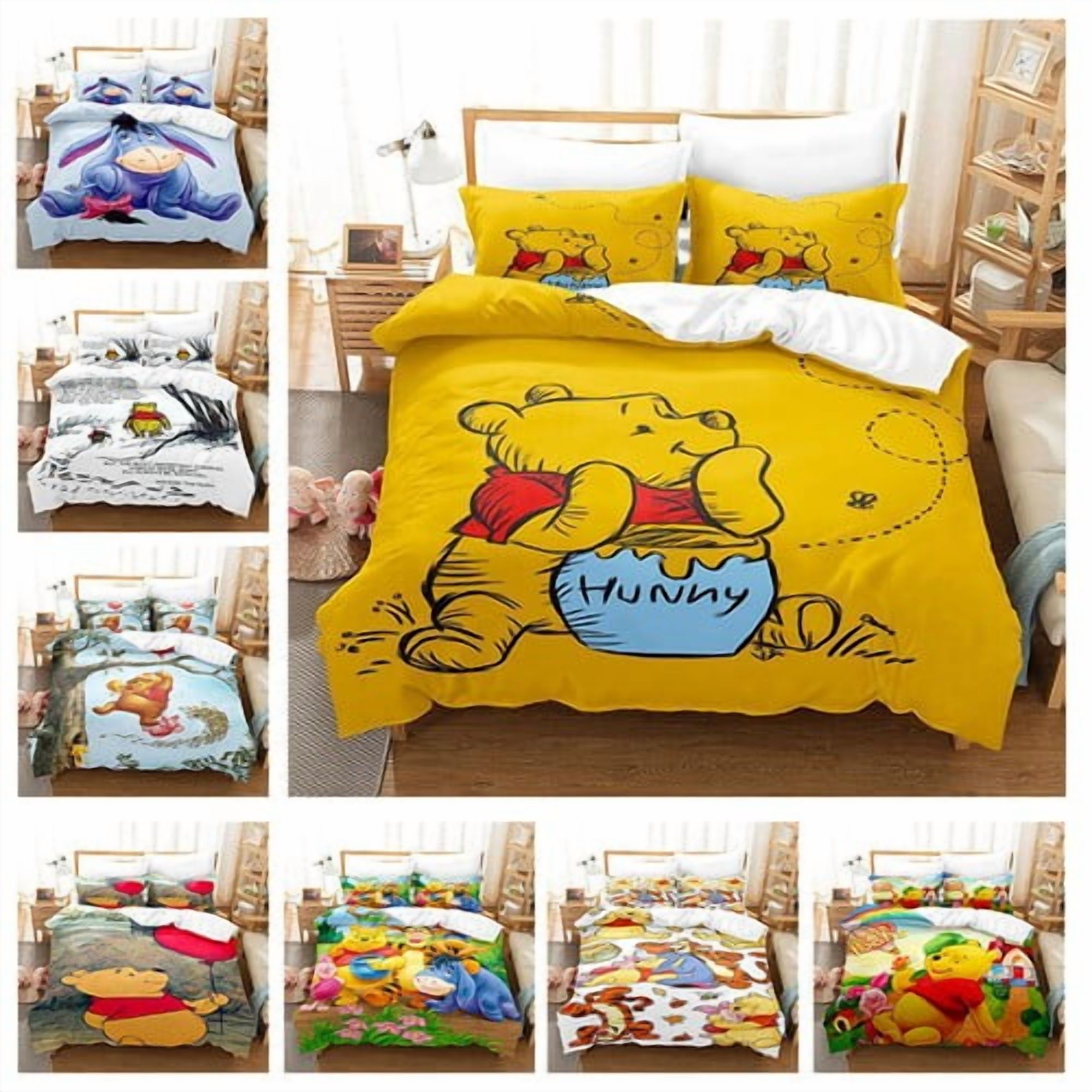 Win-nie Pooh Duvet Cover Super Soft Comfortable Home Bedding Set ,1 Win-nie Pooh Duvet Cover with 2 Pillowcases