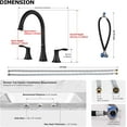 thumbnail image 5 of PARLOS High Arc 2-Handle Widespread Roman Tub Faucet with Valve & Faucet Supply Lines, Matte Black, 5 of 10