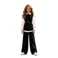 thumbnail image 3 of OJSFQUFP Teen Girls 4 Piece Outfits Elegant Vest and Wide Leg Pant White Shirt Layered Commuting Suit for School (12-16Y), 3 of 7