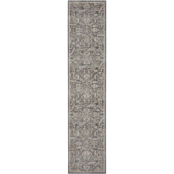 Nourison Nyle Vintage Floral Bohemian Indoor Rug Navy Multicolor 2'3" x 12'