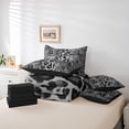 thumbnail image 5 of Feelyou 3D Grey Leopard Bedding Comforter Set 7 Pieces, Fashion Cheetah Print Full Bedding Set, Jungle Wildlife Animal Reversible Fitted Sheet Flat Sheet, Ultra Soft Bedroom Decor, 5 of 7