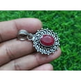 thumbnail image 2 of Beautiful Madagascar Red Ruby Faceted Gemstone Handmade 925 Sterling Silver Pendant 15 mm, 2 of 4