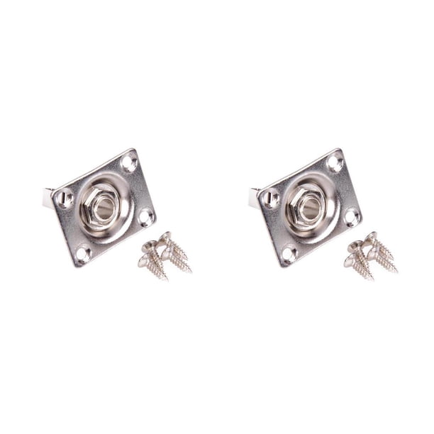 Soidarity Panel de toma de Audio para guitarra eléctrica Gibson TL, 1/4 , 6,35mm, montaje de conector de Audio cuadrado plata 2piezas Soidarity CBP097345