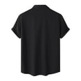 thumbnail image 2 of Men Shirts Relaxed Fit Button Up Collared Short Sleeve Tops Solid Color Spring Summer Fall Plus Size Dress Shirts for Men, 2 of 4
