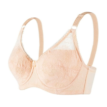 Summer Savings Akafmk Plus Size Womens Bras  Push Up Bras for Women  Cotton Lace Underwear with Large Chest and Soft Steel Ring Gathered Comfortable Sweat Absorption Without Sponge Bra Red L