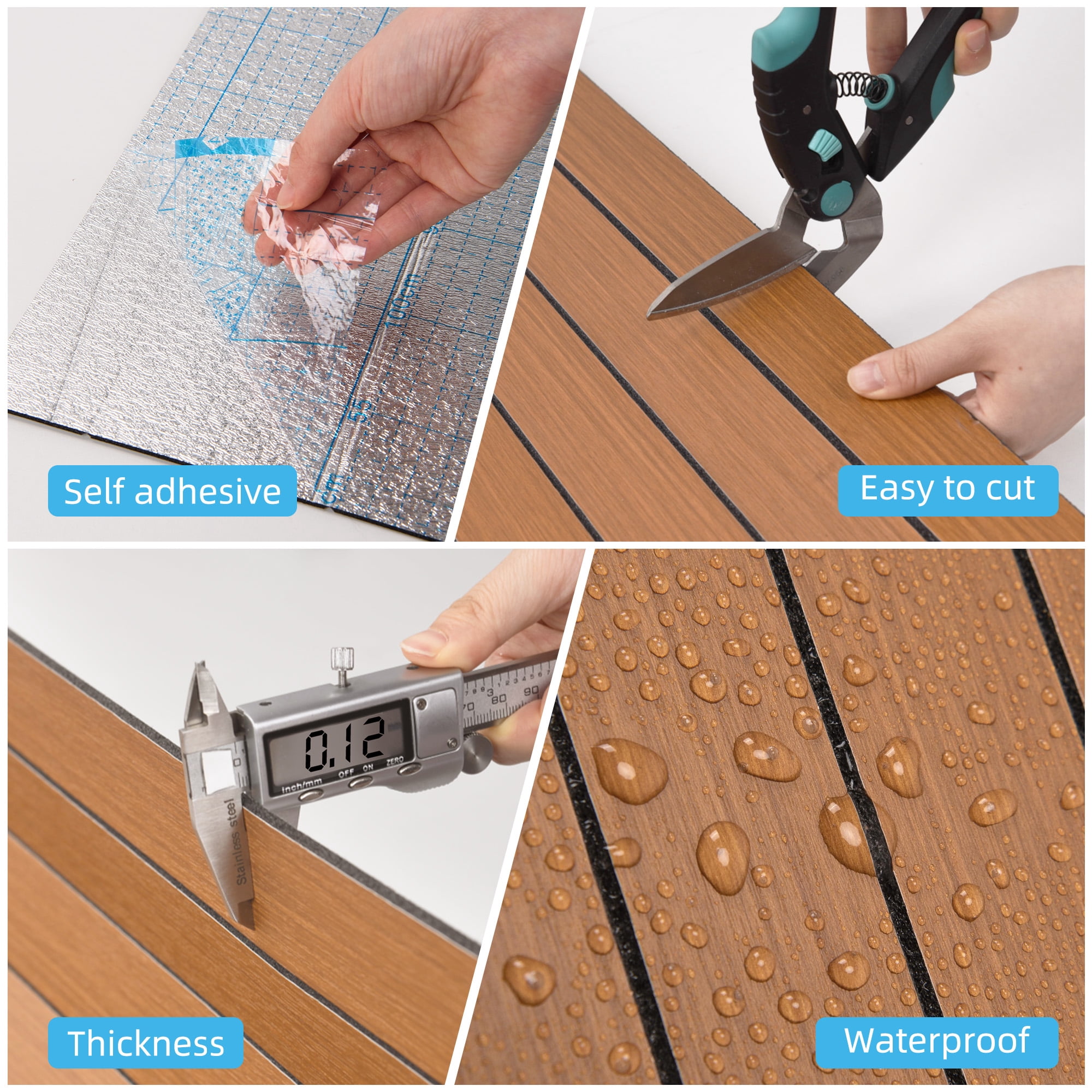 Yeslife 6-Pack Peel and Stick PVC Wood Slat Wall Panels, 48.03 in. x 15.75 in., Walnut Wood Grain, Thickened 3D Decorative Wall Panels for Living Room, Bedroom & Office