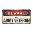 thumbnail image 1 of SignMission A-LP-04-89 Aluminum License Plate - Beware of Army Veteran, 1 of 1