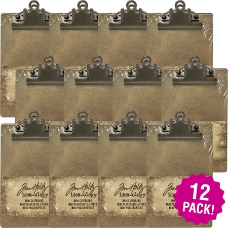 Multipack of 12 - Idea-Ology Mini Clipboard-Brown 4.5 X7.75