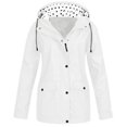 thumbnail image 1 of HTNBO Hooded Solid Color Rain Coats for Women Outdoor Windproof Plus Size Rain Jackets, 1 of 3