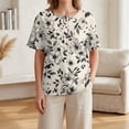 thumbnail image 4 of Womens Summer Short Sleeve Tops Basic Henley Neck Button Down Blouses Flowy Tunic Shirts Trendy Outfits with Pocket, 4 of 6