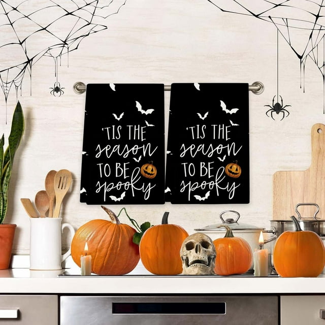 Toalla de Halloween de 23,5 x 17,7 pulgadas, paño de cocina de Halloween, toalla de mano decorativa navideña