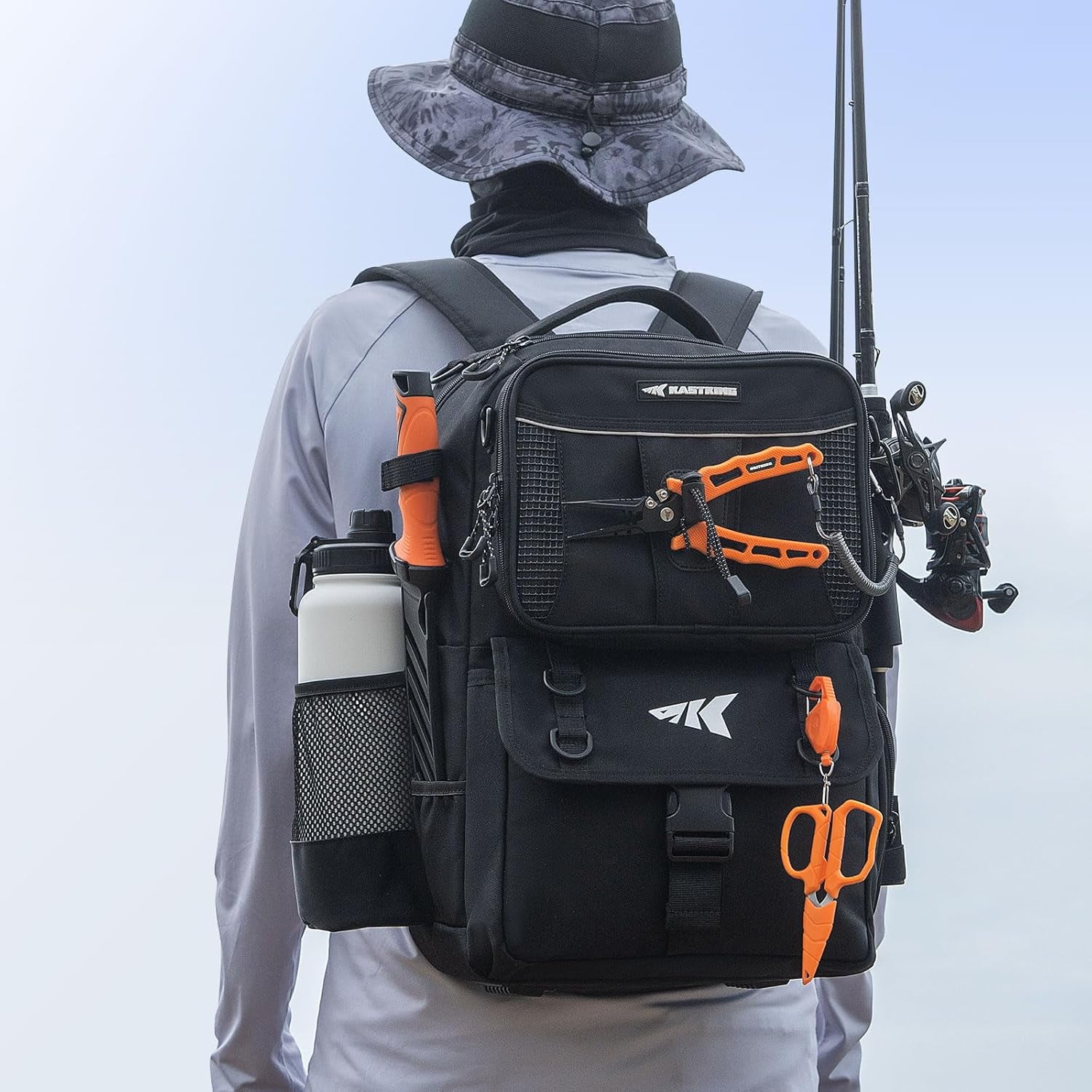 KastKing 50L Fishing Tackle Backpack,2 Rod Holders Storage Fishing Gear and Equipment-BaitSpace