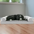 thumbnail image 6 of FurHaven Pet Products Plush & Suede Memory Top Sofa Pet Bed for Dogs & Cats - Gray, Large, 6 of 13