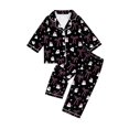 thumbnail image 3 of JAJAHO Girls Halloween Pajamas Cute Ghost Long Sleeve Button Down 2 Piece Pjs Loungewear Set For Kids 3-14Y, 3 of 5