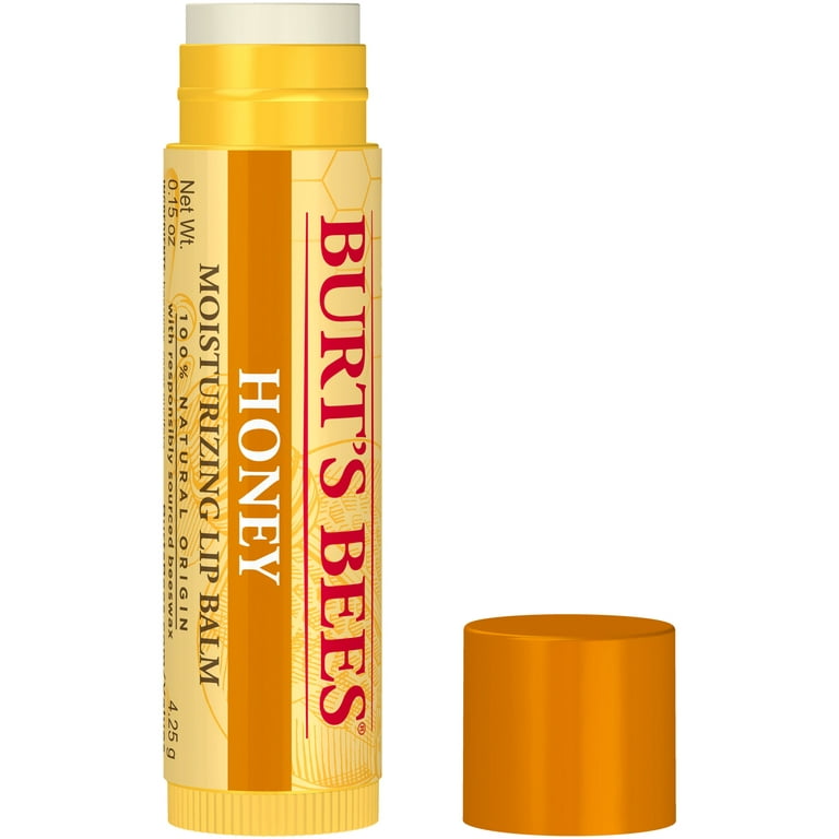 Burt's Bees Honey Lip Balm, Lip Moisturizer With Responsibly Sourced  Beeswax, Tint-Free, Natural Conditioning Lip Treatment, 4 Tubes, 0.15 oz.