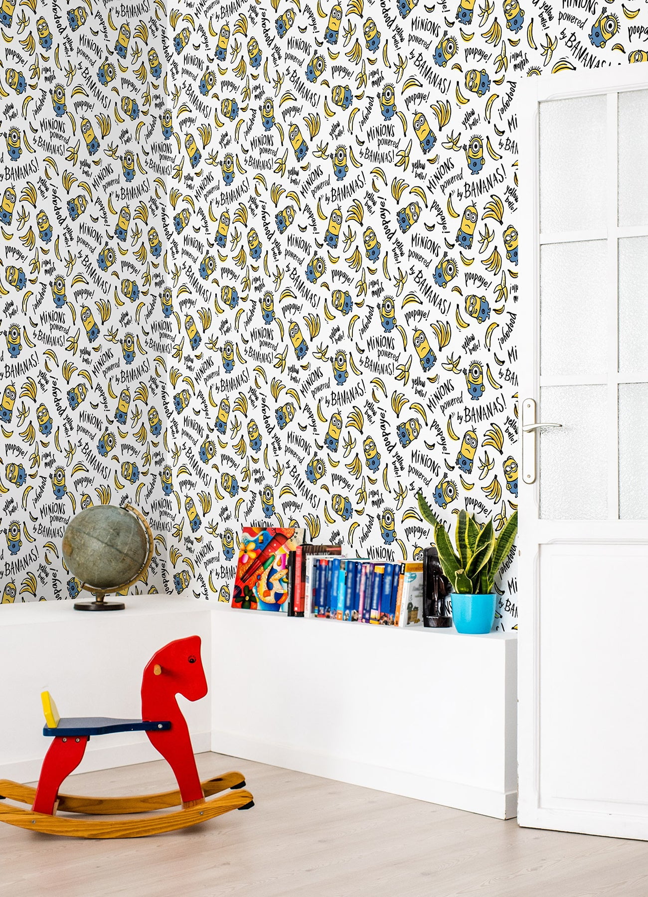 Universal Minions Powered by Bananas Peel and Stick Wallpaper by RoomMates