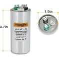 thumbnail image 3 of TOMORAL 45+5 MFD 45/5 uF ±5% 370VAC/440 Volt CBB65 Dual Run Round Capacitor for AC. for Condenser Straight Cool or AC Motor and Fan Starting or Heat Pump Air Conditioner (Universal Compatibility)), 3 of 5