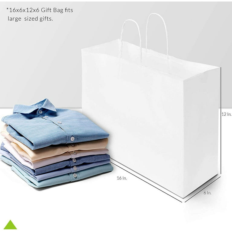 Jumbo Newsprint Paper Shopping Bags - 16”L x 6”D x 19”H - Case of 100