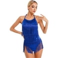 thumbnail image 3 of CHICTRY Womens Sequins Fringes Latin Dancewear Shiny Tassels Rumba Flapper Dress, 3 of 7