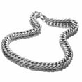 thumbnail image 3 of 7-18mm 316L Stainless Steel Links Silver Curb Cuban Chain Men Necklace 7"-40", 3 of 5