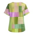 thumbnail image 5 of Enjoytime Womens Shirts Print Button Down Square Neck Short Sleeve Blouse Summer Casual Work Plus Size Tops, 5 of 8