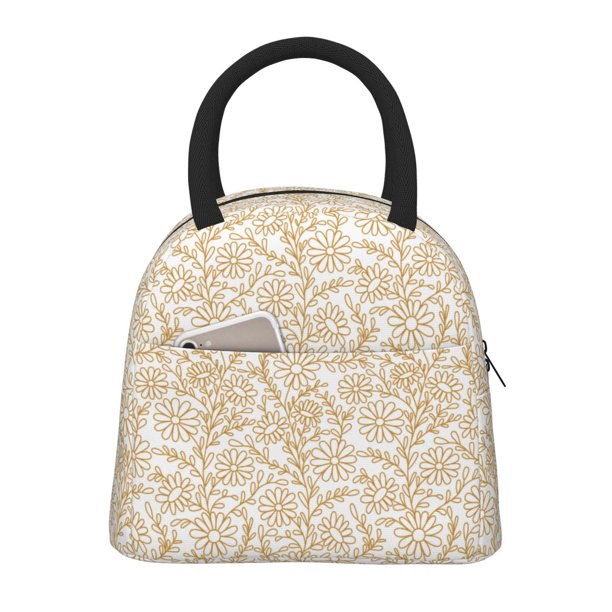 Fotbe Plant Bolsa de Almuerzo con Estampado, Lonchera Aislada, Contenedor de Comida Reutilizable Tipo Cooler a Prueba de Fugas