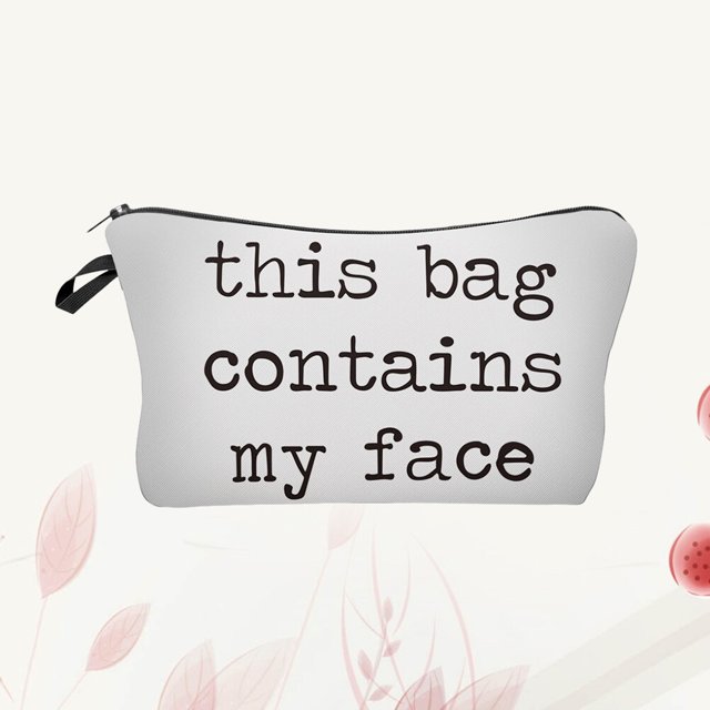OUNONA 1Pcs Makeup Bag Waterproof Polyester Printing Makeup Bag for Women Daily Use