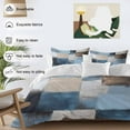 thumbnail image 3 of Abstract Color Stitching Bedding Duvet Cover Set Queen Size 4 Pieces Blue Brown Graffiti Theme Bedding Set with Zipper Closure, 1 Comforter Cover 90x92 Inches 1 Flat Sheet & 2 Pillow Cases, 3 of 7