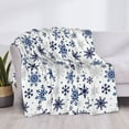 thumbnail image 3 of Yiaed blue Snowflake Prints Print Blanket Throw Blanket Soft Cozy Flannel Blanket for Home Bed Sofa Couch Chair-80"x60", 3 of 6
