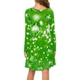 thumbnail image 5 of Riforla Ladies Fashion and Comfortable St. Patrick's Festival Green Theme Featuring Printed Round Neck Long Sleeve Casual Dress 2 Dresses for Women Green L, 5 of 5