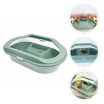 PBPBOX Durable Plastic Reptile Turtle Tank Habitat with Swimming and Basking Platform