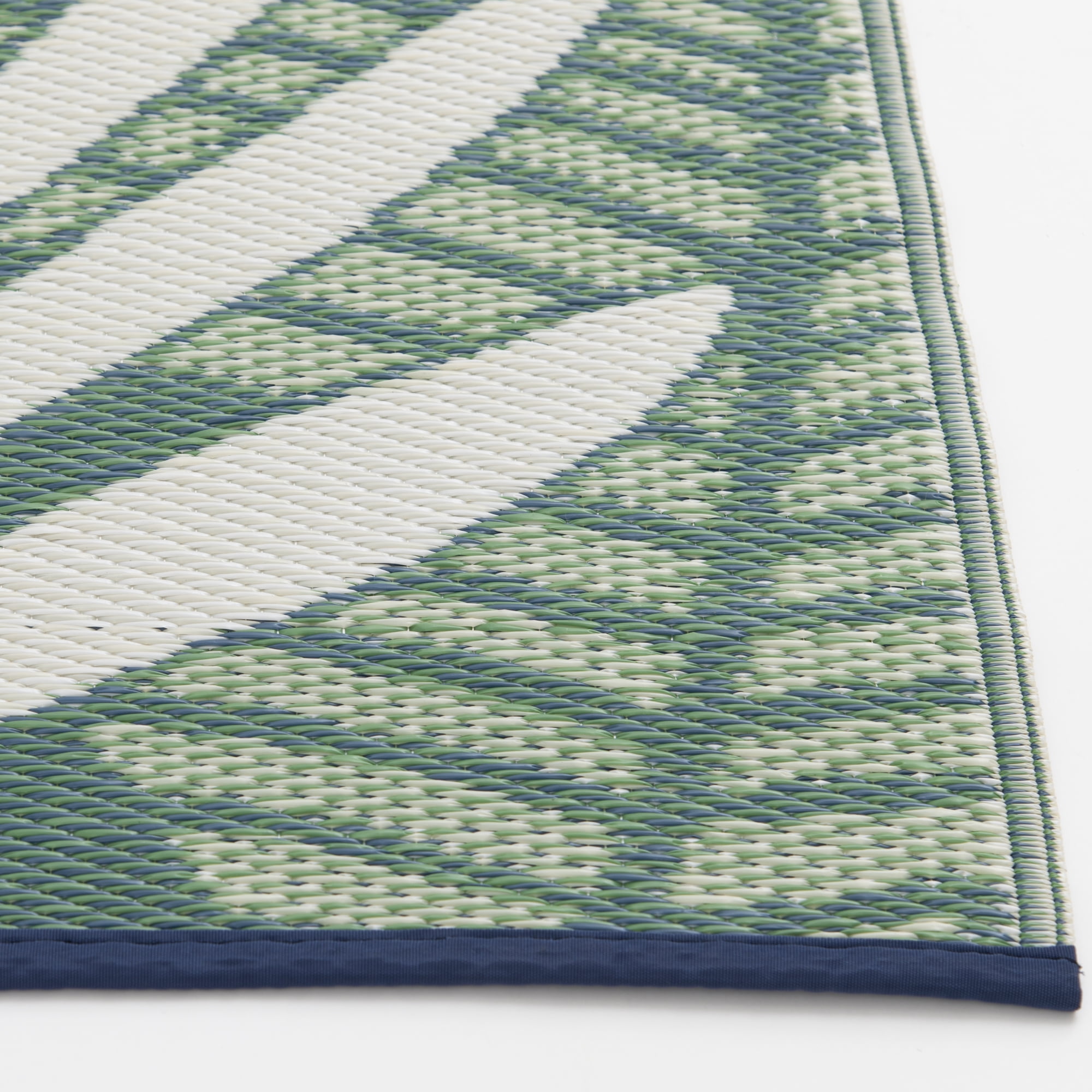 Mainstays Outdoor Rug, Blue/Green Palm, 5 ft x 7 ft