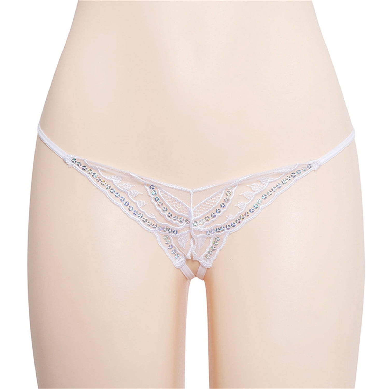 Women Lace G-string with Butterfly Center and Sequins Sexy