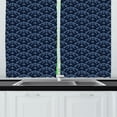 thumbnail image 1 of Asian Kitchen Curtains, Ladies Fan Floral Like Pattern Japanese Traditional Ornamentation Art, Two Panels Drapes with Rod Pocket Room Decor, 55" X 45", Dark Night Blue Pale Blue, by Ambesonne, 1 of 1