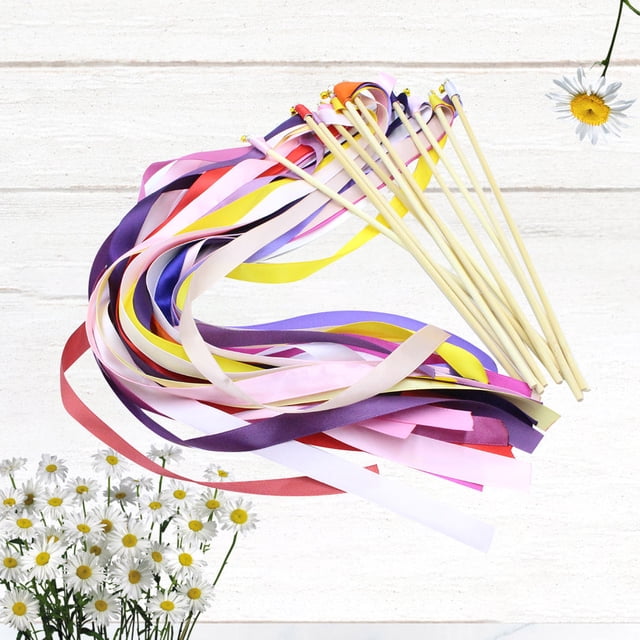 FENGGUIQU 12Ud Varitas De Hadas Para Fiesta De En Colores Variados Con Cascabeles Y Cintas