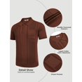 thumbnail image 5 of COOFANDY Men's Knit Polo Shirts Short Sleeve Vintage Polo Shirt Textured Polo T Shirt Classic Golf Shirt, 5 of 6