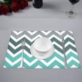 thumbnail image 2 of MKHERT Abstract Teal Fade Chevron Zig Zag Placemats Table Mats for Dining Room Kitchen Table Decoration 12x18 inch,Set of 4, 2 of 4