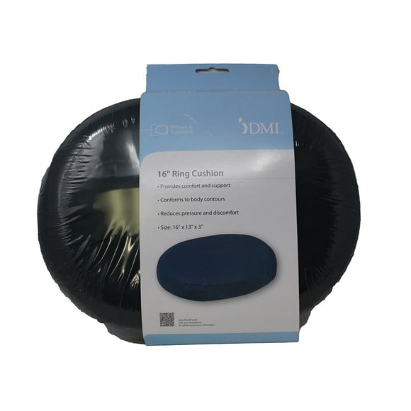 DMI Seat Custion Donut Pillow and Chair Pillow for Support Comfort 16x13x3 Navy