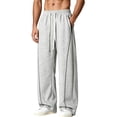 thumbnail image 2 of Babcutegg Mens Plus Size Sweatpants with Pockets Drawstring Loose Fit Spring Fall Athletic Casual Wide Leg Pants Gray Size M, 2 of 10