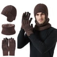 thumbnail image 2 of Unisex Knitted Hat And Scarf Set Winter Warm Snowflake Design Large Head Coverage Soft Comfortable Accessories For Cold Weather, 2 of 3