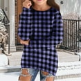 thumbnail image 2 of YunPes Cozy Plaid Sweaters for Girls Oversized Long Sleeve Crew Neck Fuzzy Pullover Teen Fall Winter Warm Casual Sweatshirt, 2 of 5
