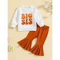 thumbnail image 2 of Bagilaanoe Sister Matching Clothes 2PCS Toddler Baby Girl Long Pants Set Letter Print Long Sleeve Sweatshirt Pullover Tops + Flared Trousers 3M 6M 12M 18M 24M 3T 4T Kids Casual Sweatsuits, 2 of 9
