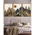 thumbnail image 4 of SHENIFY large 24x36in3pcs Natural Framed Set Sunrise Pine Tree Forest Nature Scenry Wilderness Landscape Mountain Wall Art Farmhouse Rustic Modern Art Decorative for Living Room Bedroom, 4 of 6