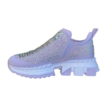 

KBKYBUYZ New Style Single Shoes Casual Rhinestone Platform Ladies Sports Running Shoes Women s Shoes Summer Clearance